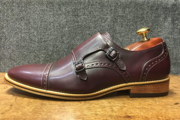Burgundy Buckle Formal Wear Mens Shoe