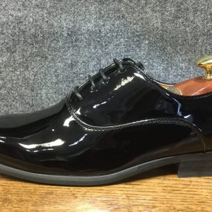 Rounded Black Patent Mens Dress Shoe