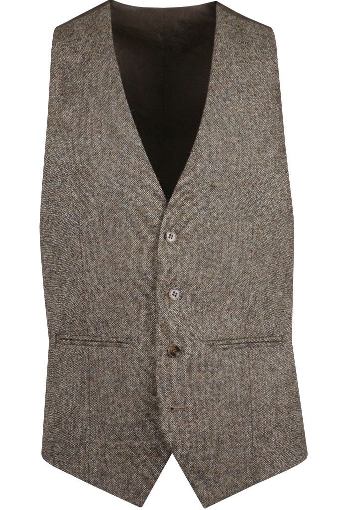 Brown Heirtage Tweed Mens Suit Waistcoat
