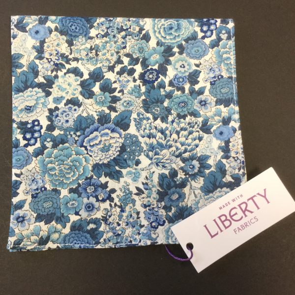 Elysian Day Blue Liberty of London fabric floral handkerchief