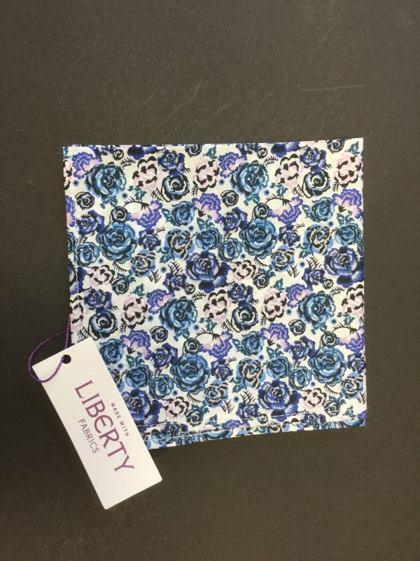 Palace Gardens blue Liberty of London floral cotton fabric handkerchief