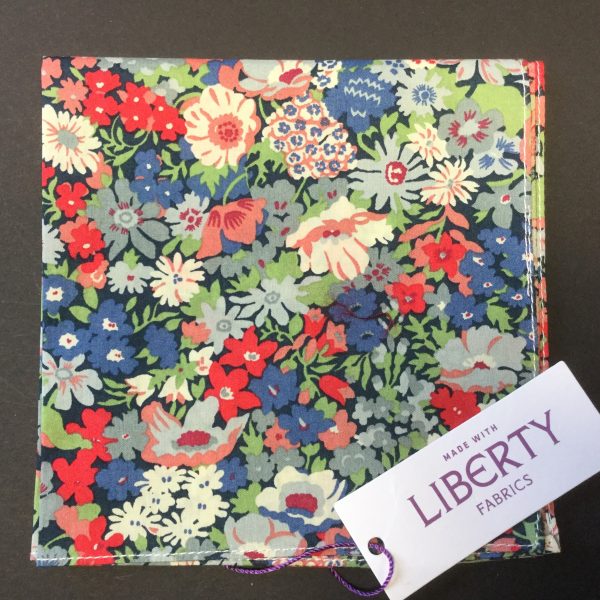 Thorpe Green and Blue Liberty of London floral cotton fabric handkerchief