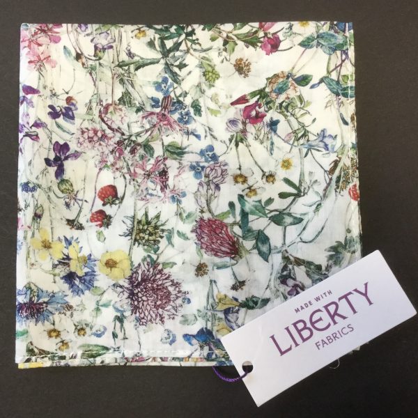 Wild Flowers Ivory Liberty of London floral cotton fabric handkerchief