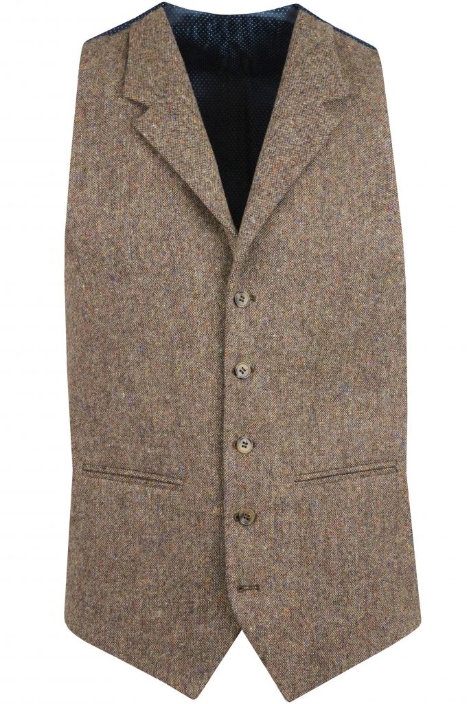 Brown Donegal Tweed Suit Waistcoat