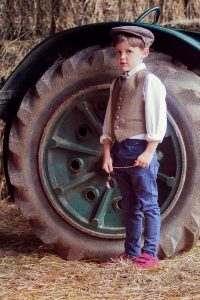Pageboy in Kids Tweed Waistcoat and Cap