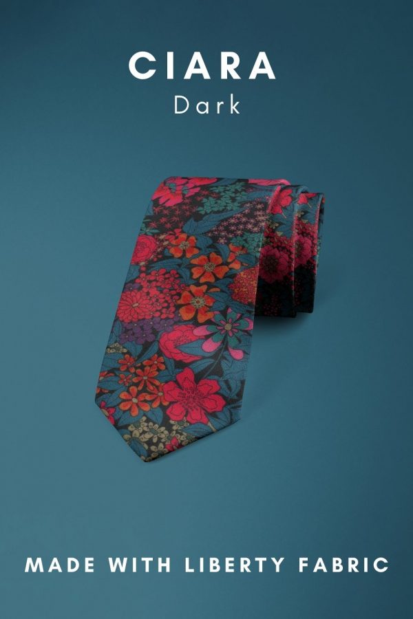 Ciara Dark Liberty of London cotton fabric floral tie