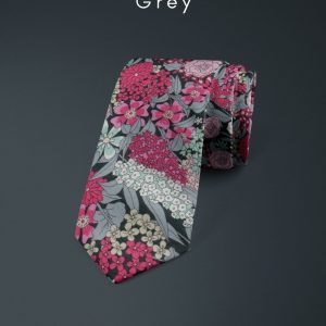 Ciara Grey Liberty of London cotton fabric floral tie