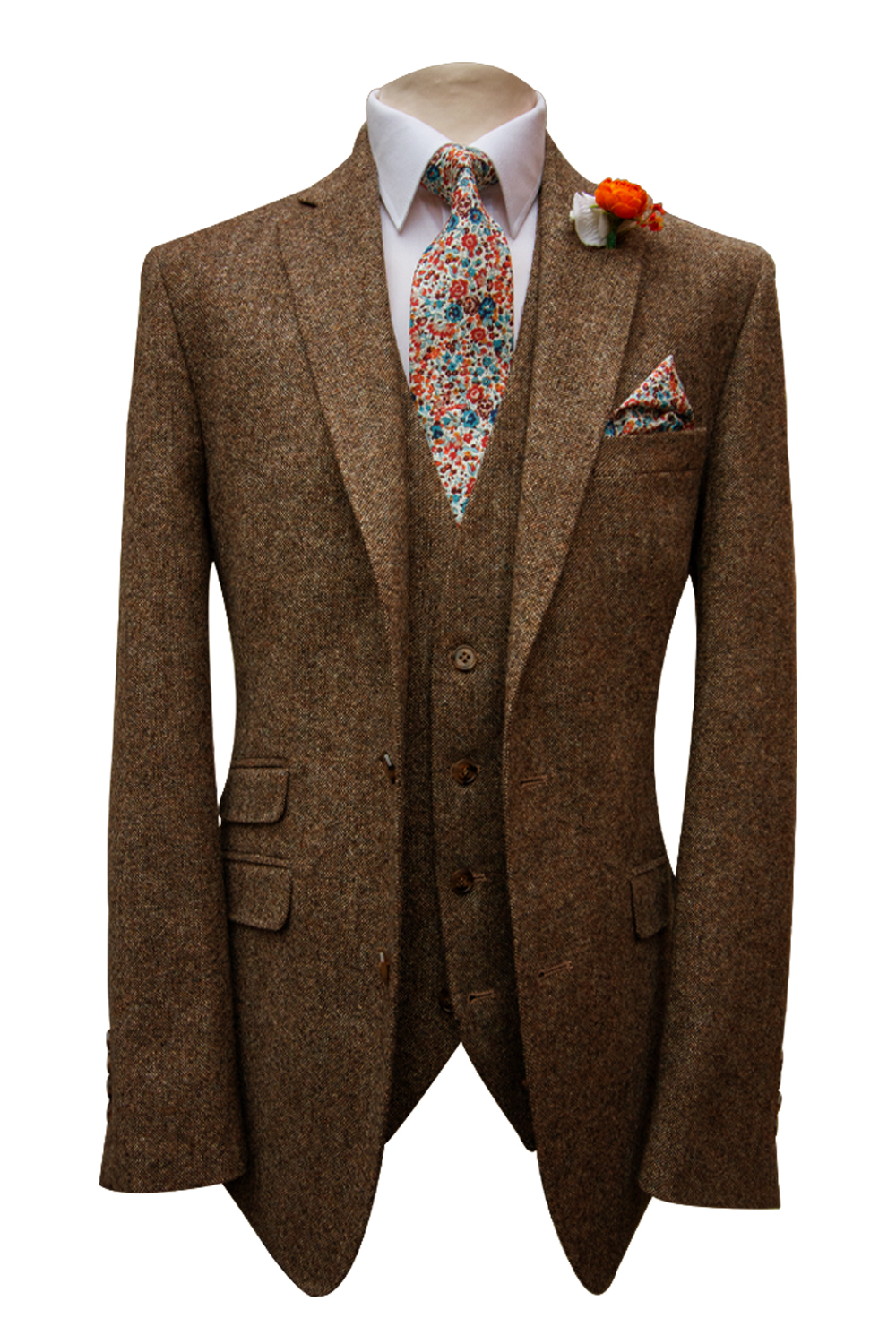 Brown Tweed Suit For Wedding Grooms in Berkshire, Hampshire, Surrey