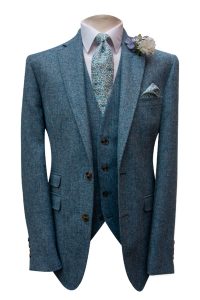 Light Blue Tweed Suit For Wedding Grooms in Berkshire, Hampshire, Surrey
