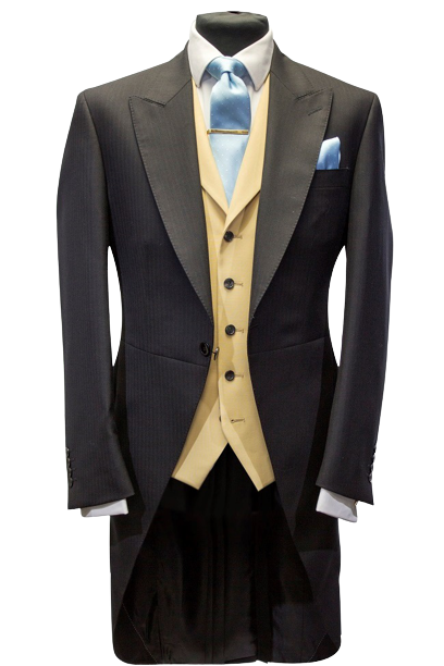 Black Herringbone Tailcoat for Royal Ascot Suit Hire