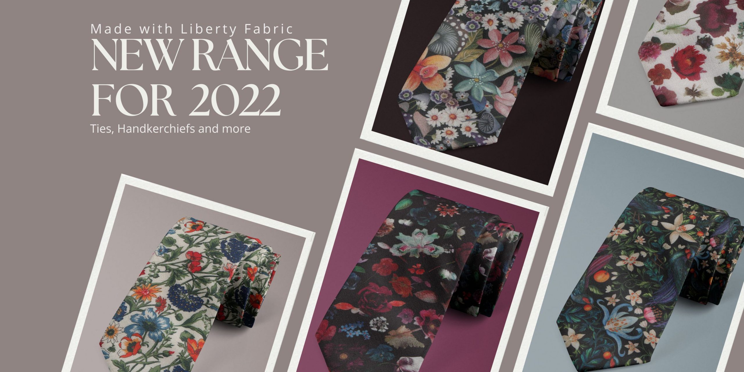 New 2022 Liberty Fabric Ties and Handkerchiefs to buy online from Black Tie