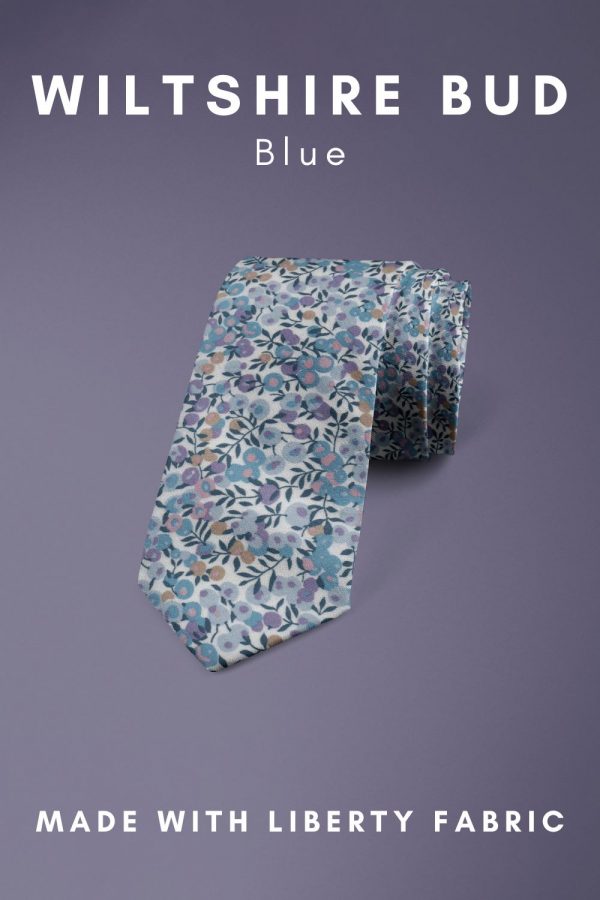 Wiltshire Bud Blue Liberty of London cotton fabric floral tie