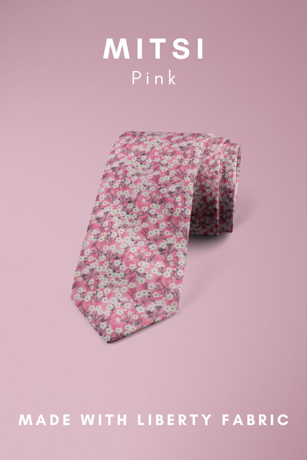 Mitsi Pink Liberty of London cotton fabric floral tie