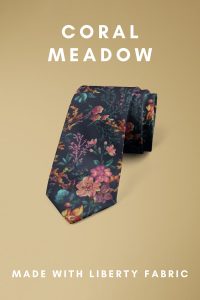 Coral Meadow Liberty of London cotton fabric floral tie