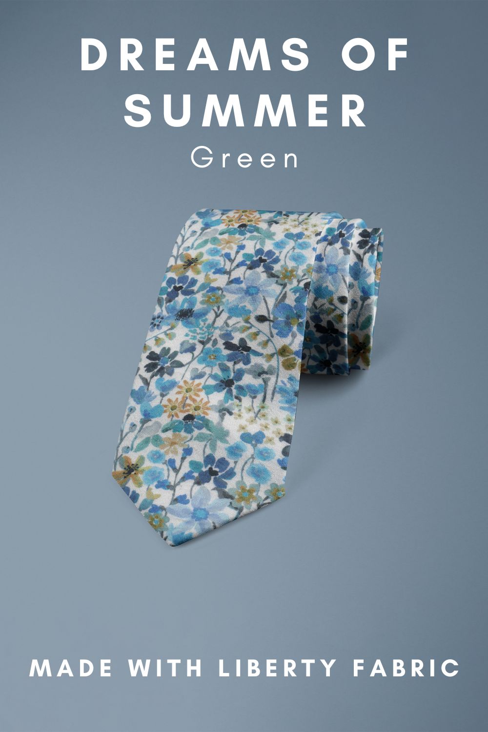 Dreams of Summer Green Liberty of London cotton fabric floral tie